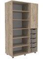 Flex-kast 3B hoog B104xD50xH180cm deur rechts Grey Craft Oak Tangara Groothandel voor kinderrdagverblijf inrichting3